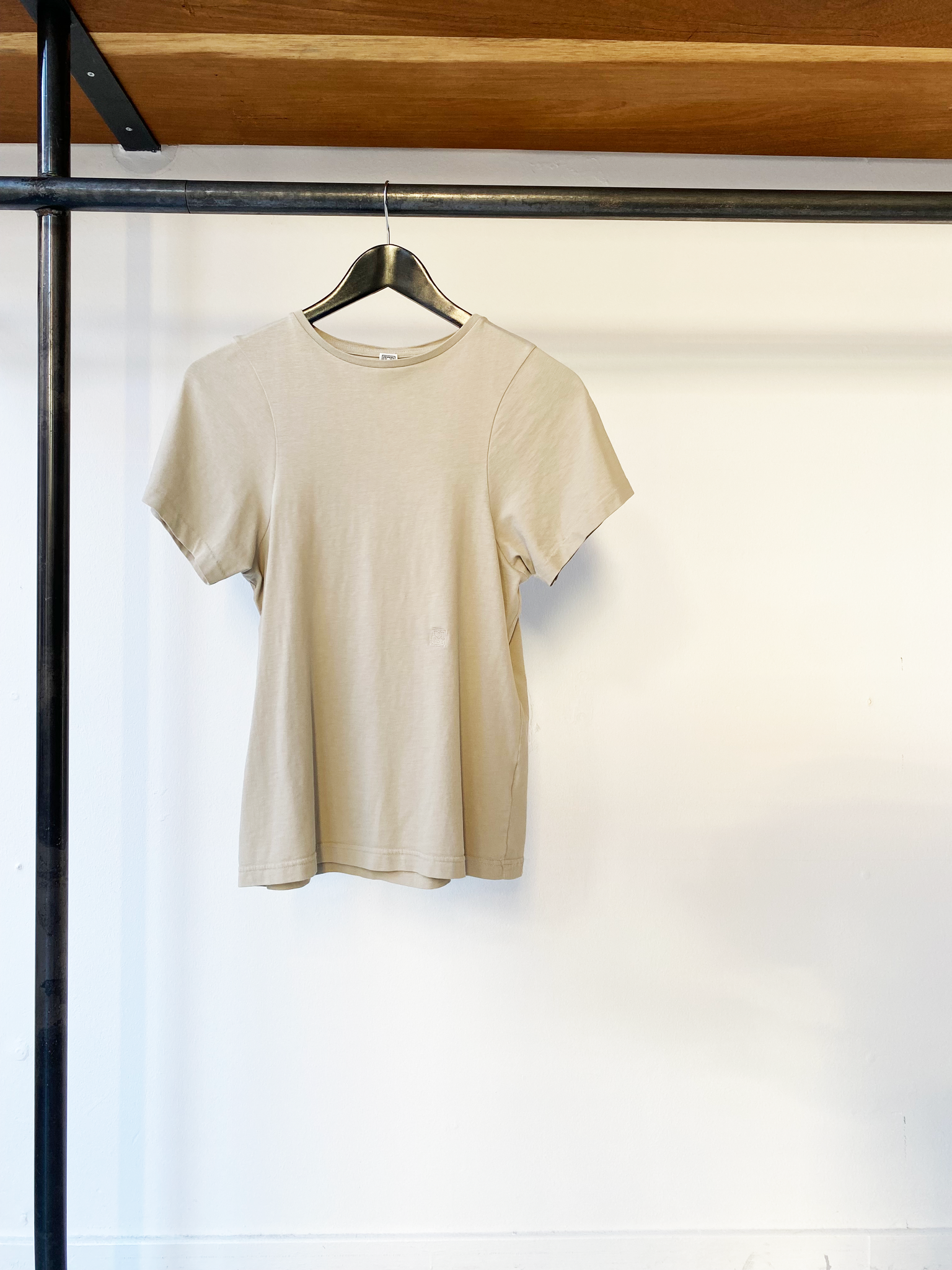 Totême taupe-brown organic cotton tee size XS