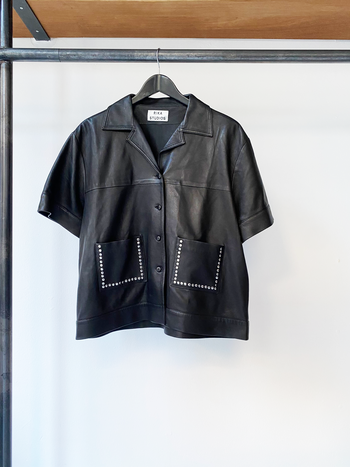 Rika Studios leather studded shirt size S