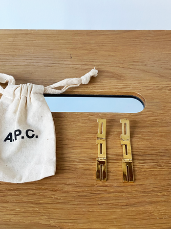 A.P.C. gold logo hardware earrings