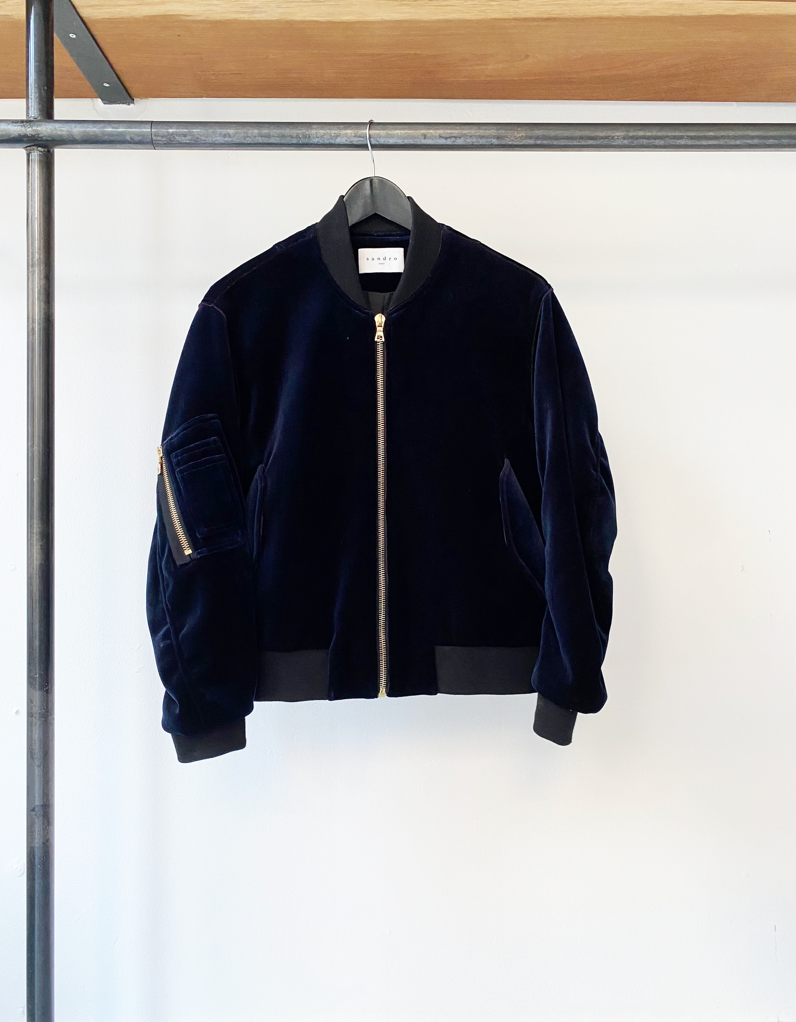 Sandro velvet bomber jacket size 2