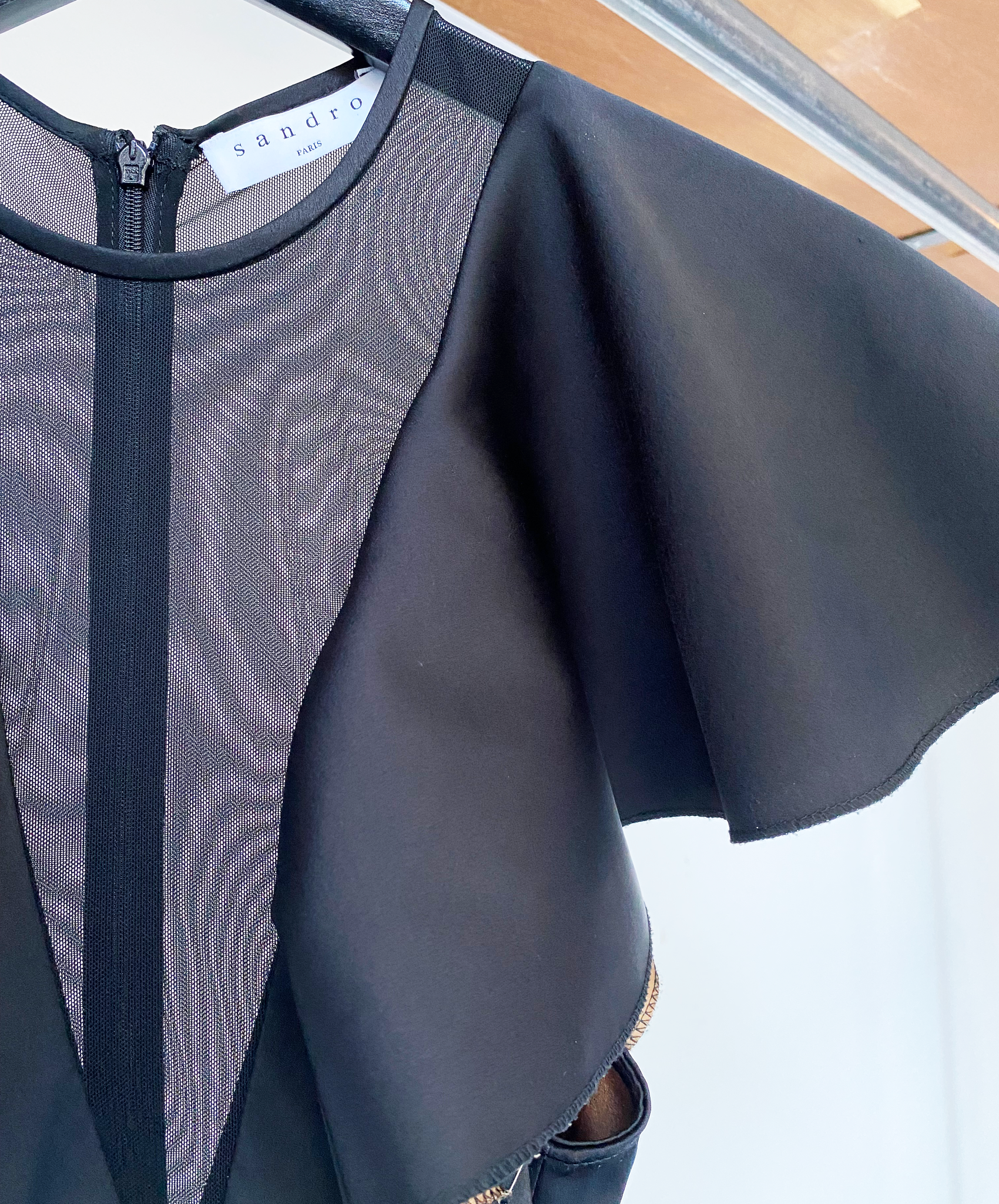 Sandro black layered dress size 1