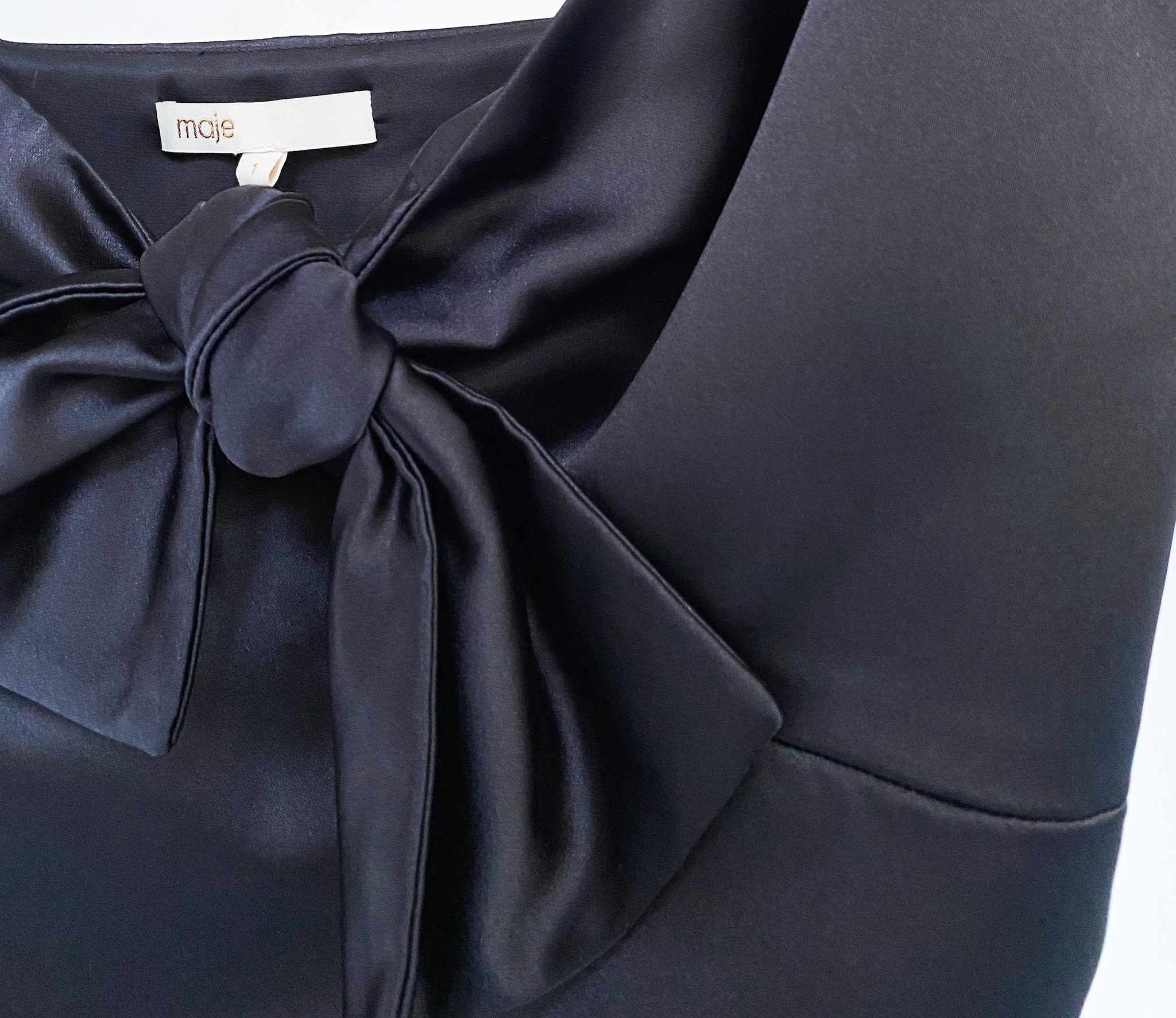 Maje cropped bow top size 1