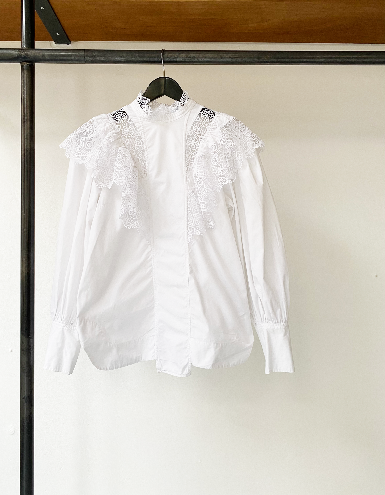GANNI lace collar blouse size 38