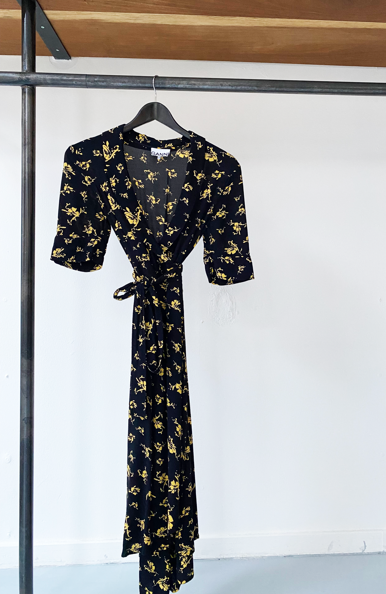 GANNI floral print wrap dress size 34