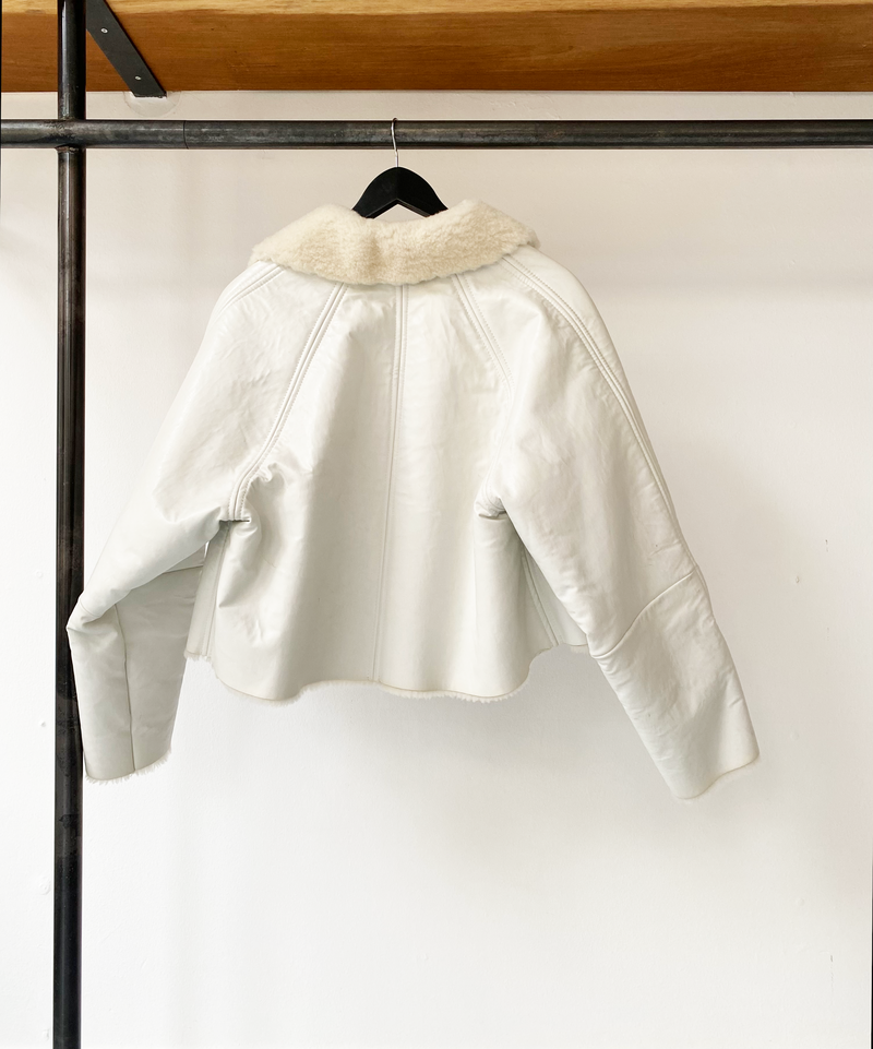 Kassl Editions white shearling jacket size M