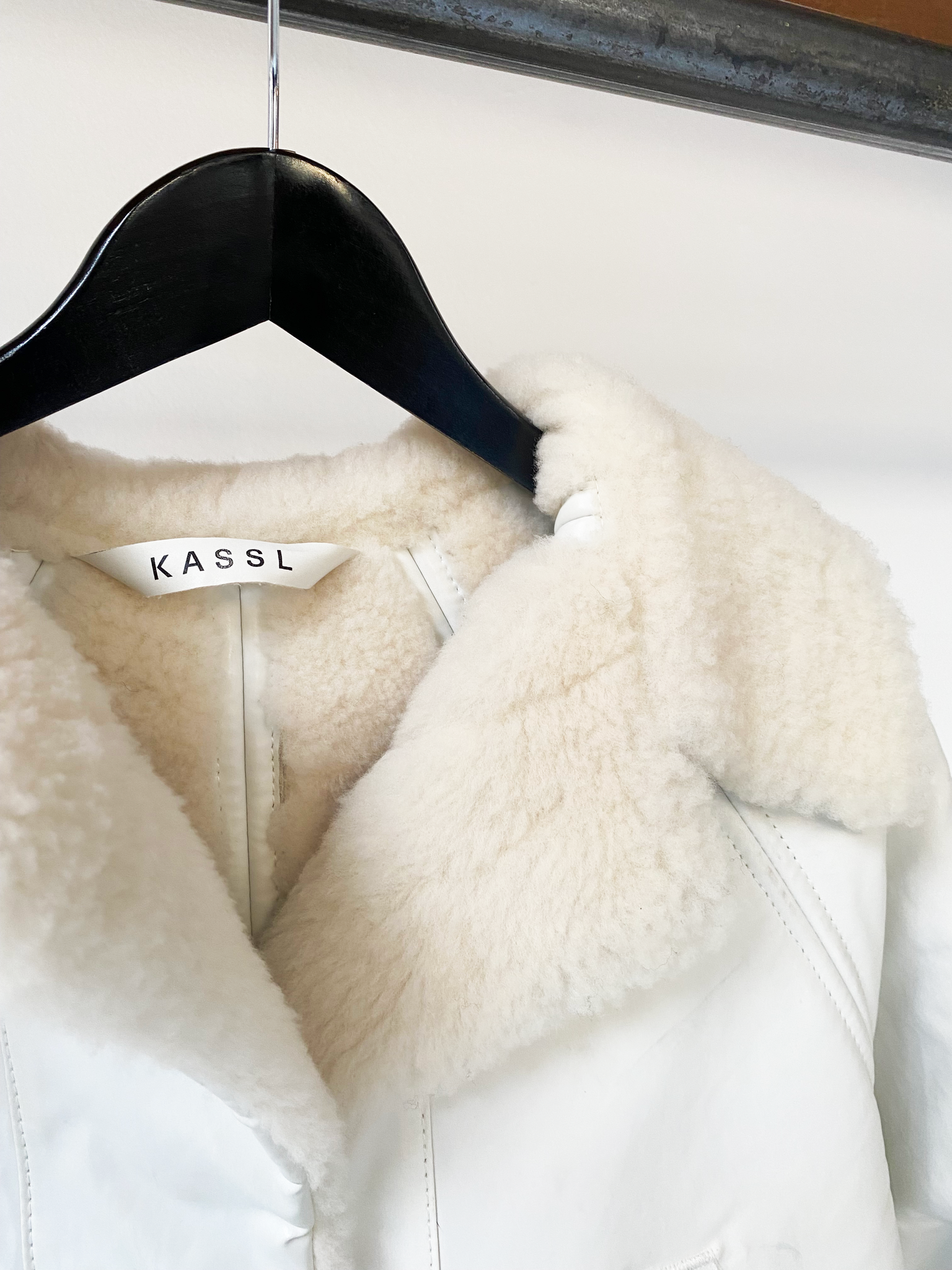 Kassl Editions white shearling jacket size M