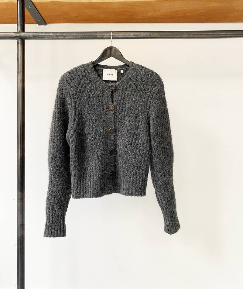 RÓHE anthracite knitted cardigan size 38