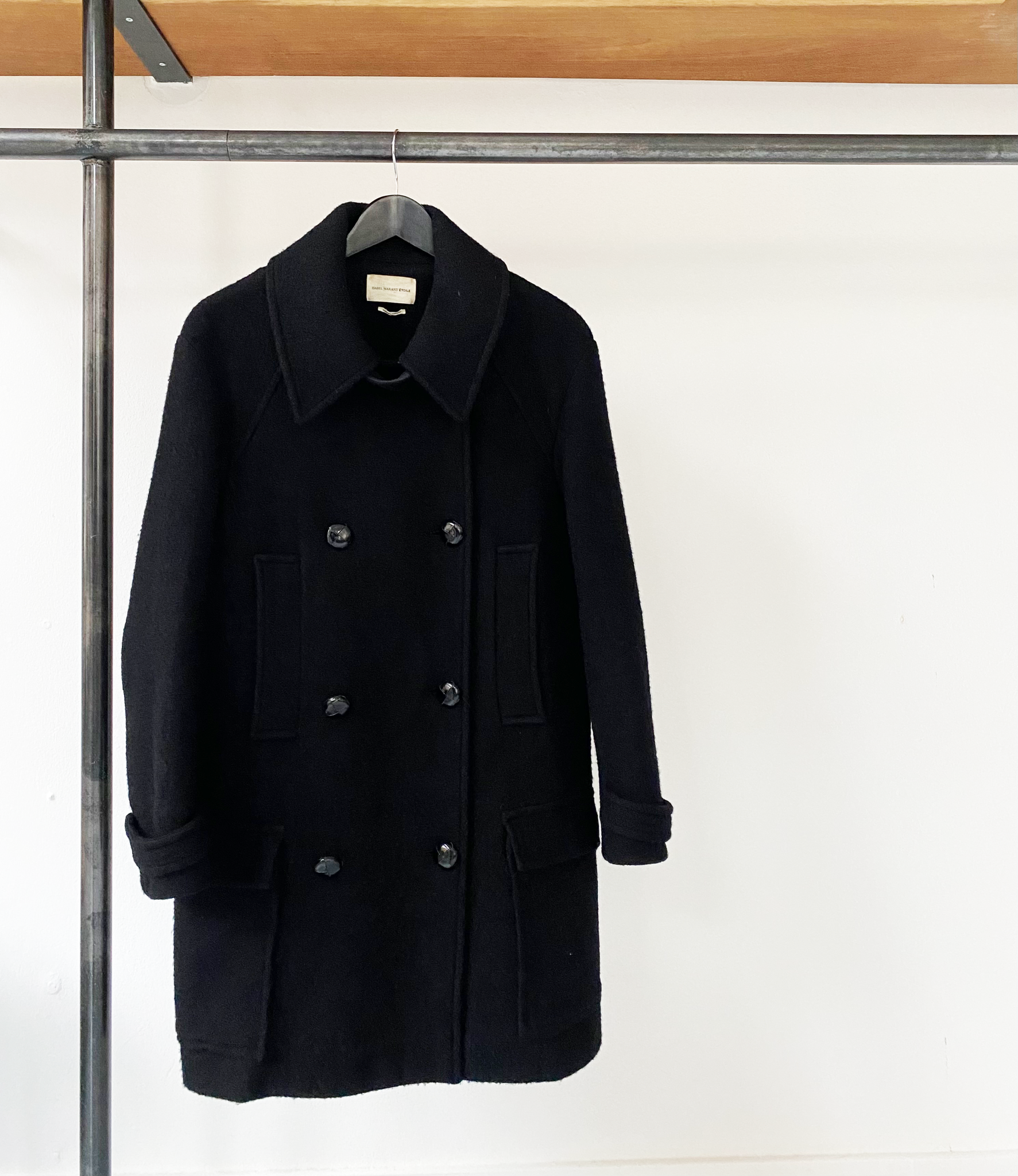 Isabel Marant Étoile black wool peacock coat size 40