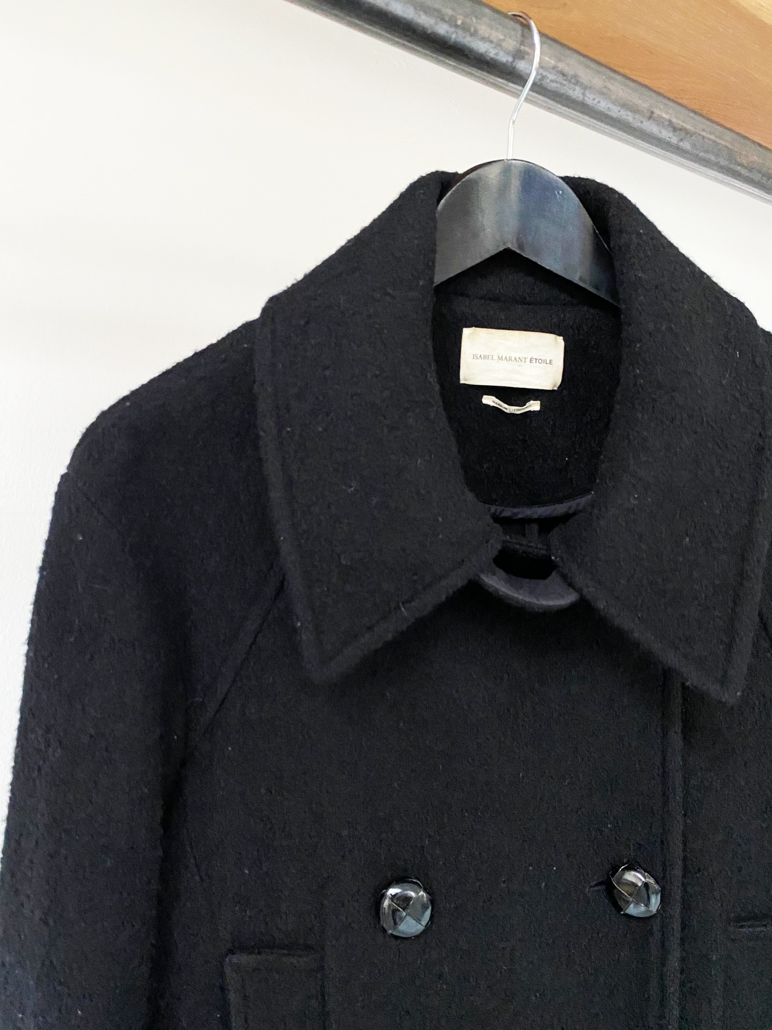 Isabel Marant Étoile black wool peacock coat size 40
