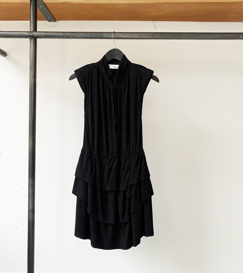 IRO black v-neck layered dress size 36