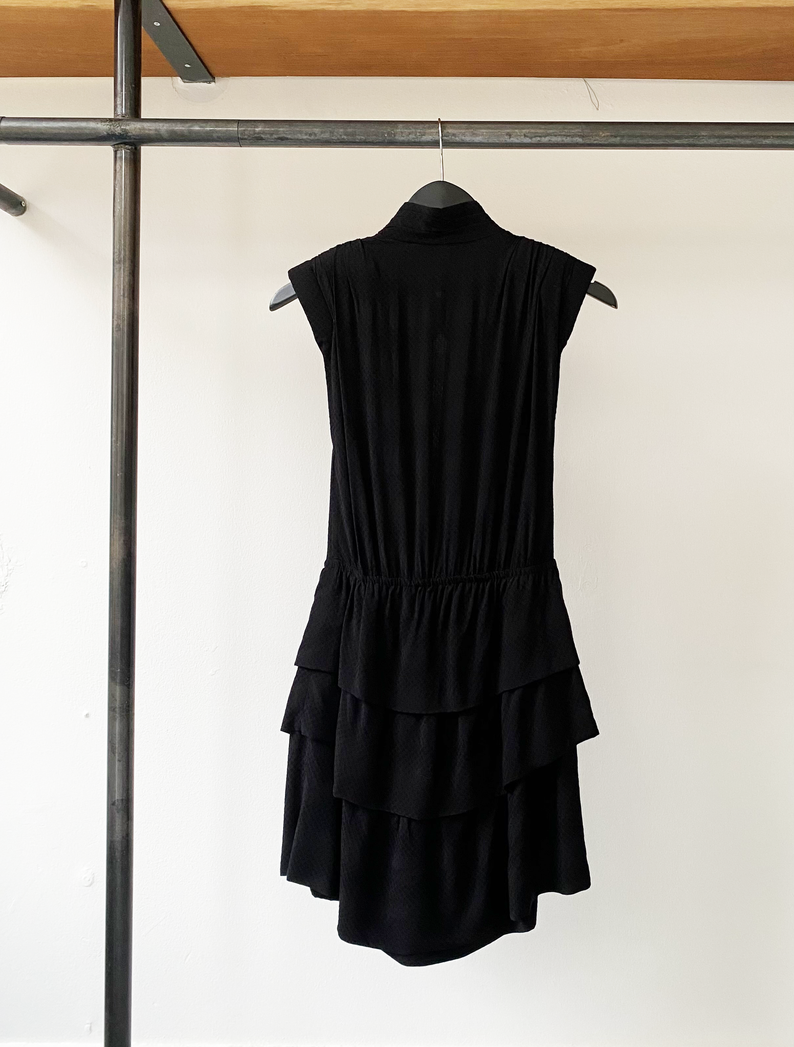 IRO black v-neck layered dress size 36