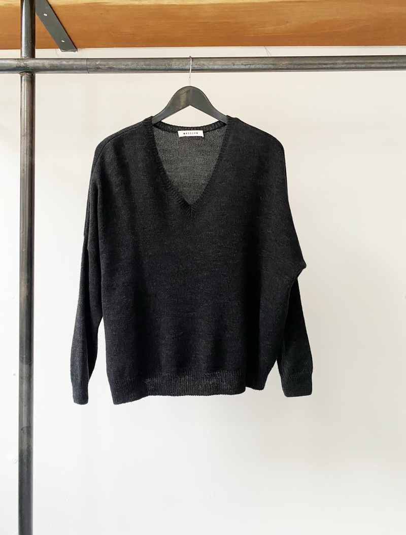 Masscob anthracite alpaca-wool blend knit size M