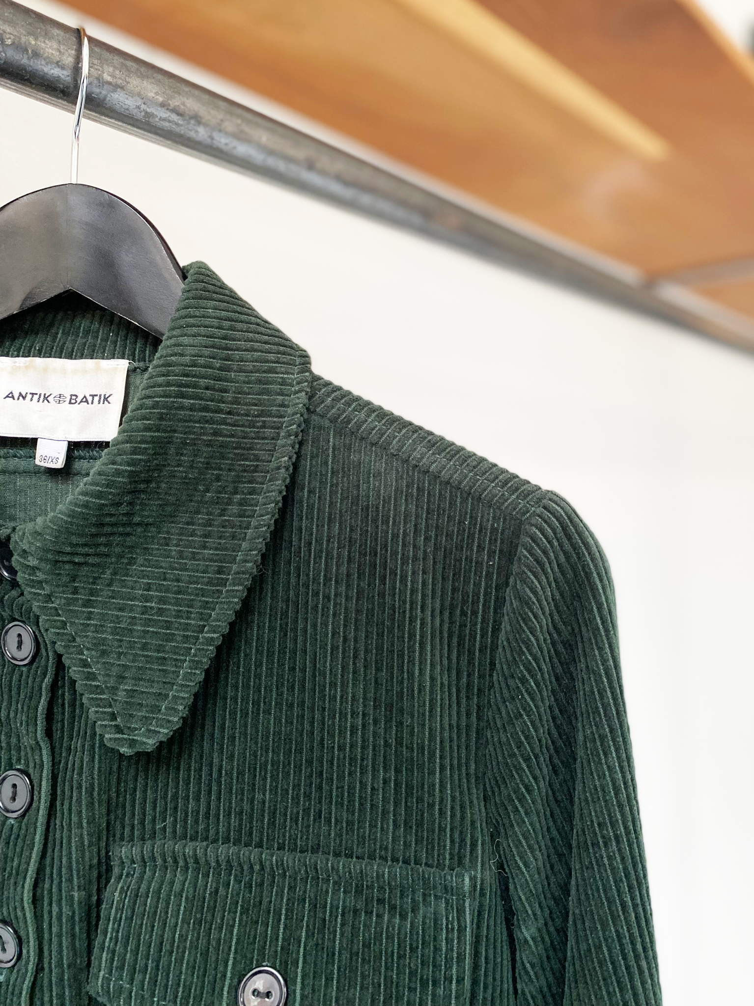 Antik Batik green corduroy shirt size 36/XS