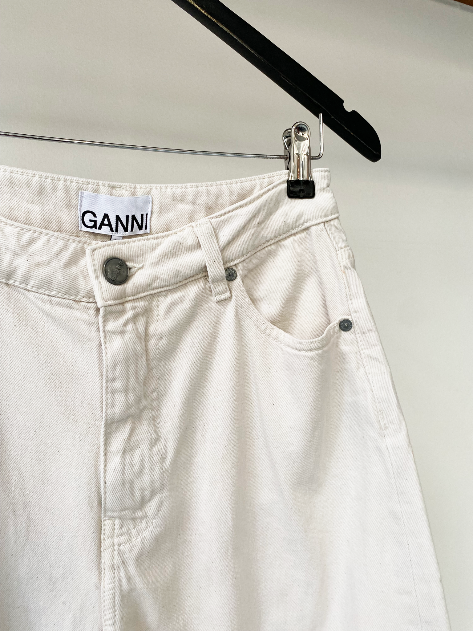 GANNI ecru stary high waist jeans size 27