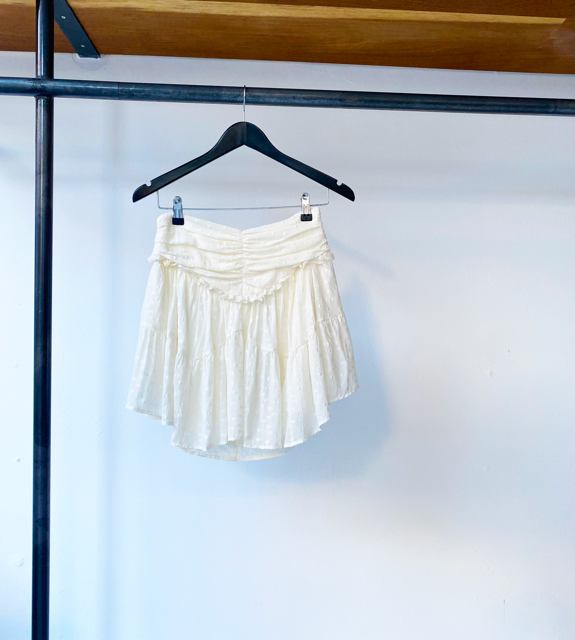 IRO cream-white ruffled skirt size 36