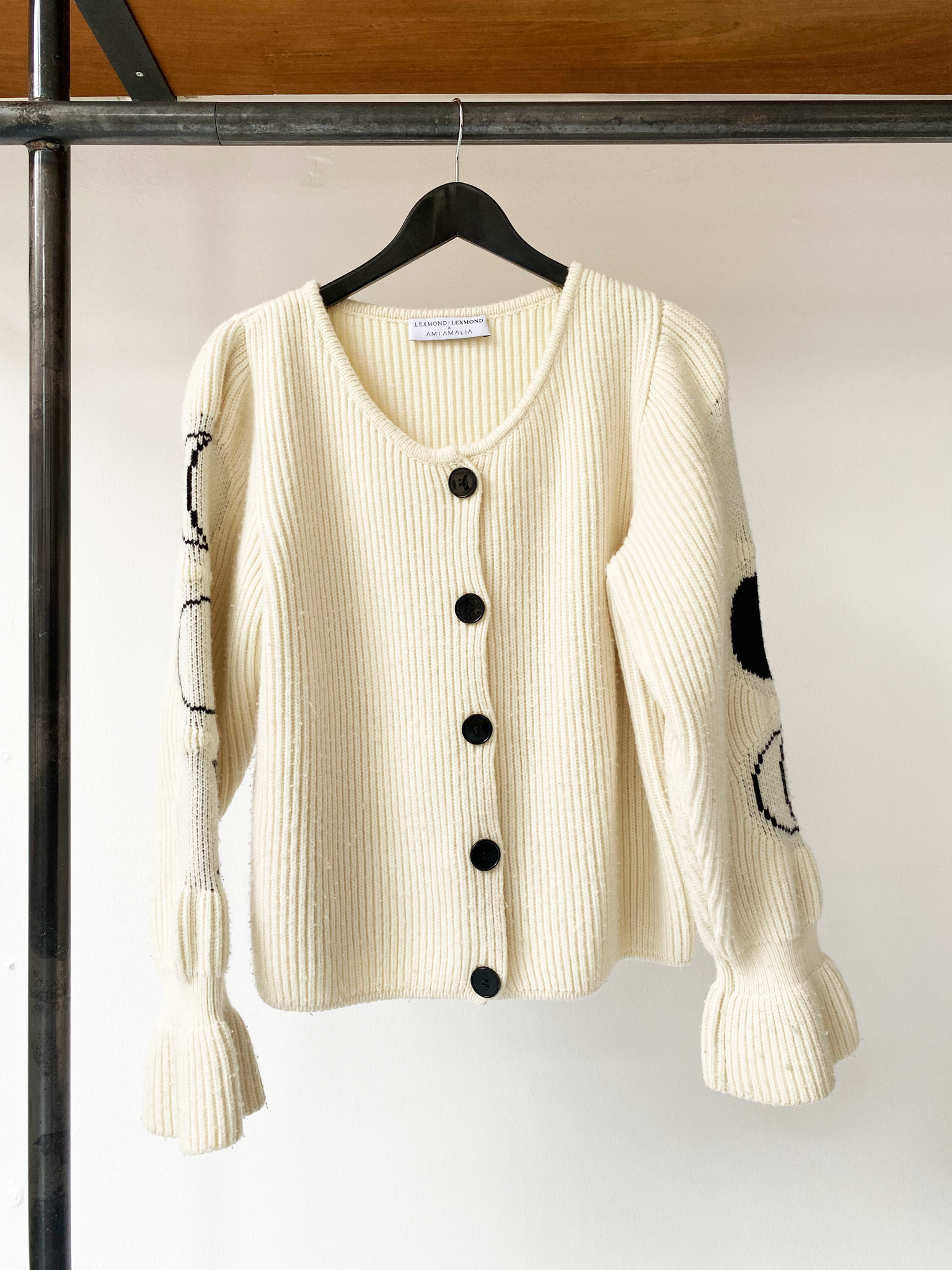 AMI AMALIA white organic moon cardigan size M