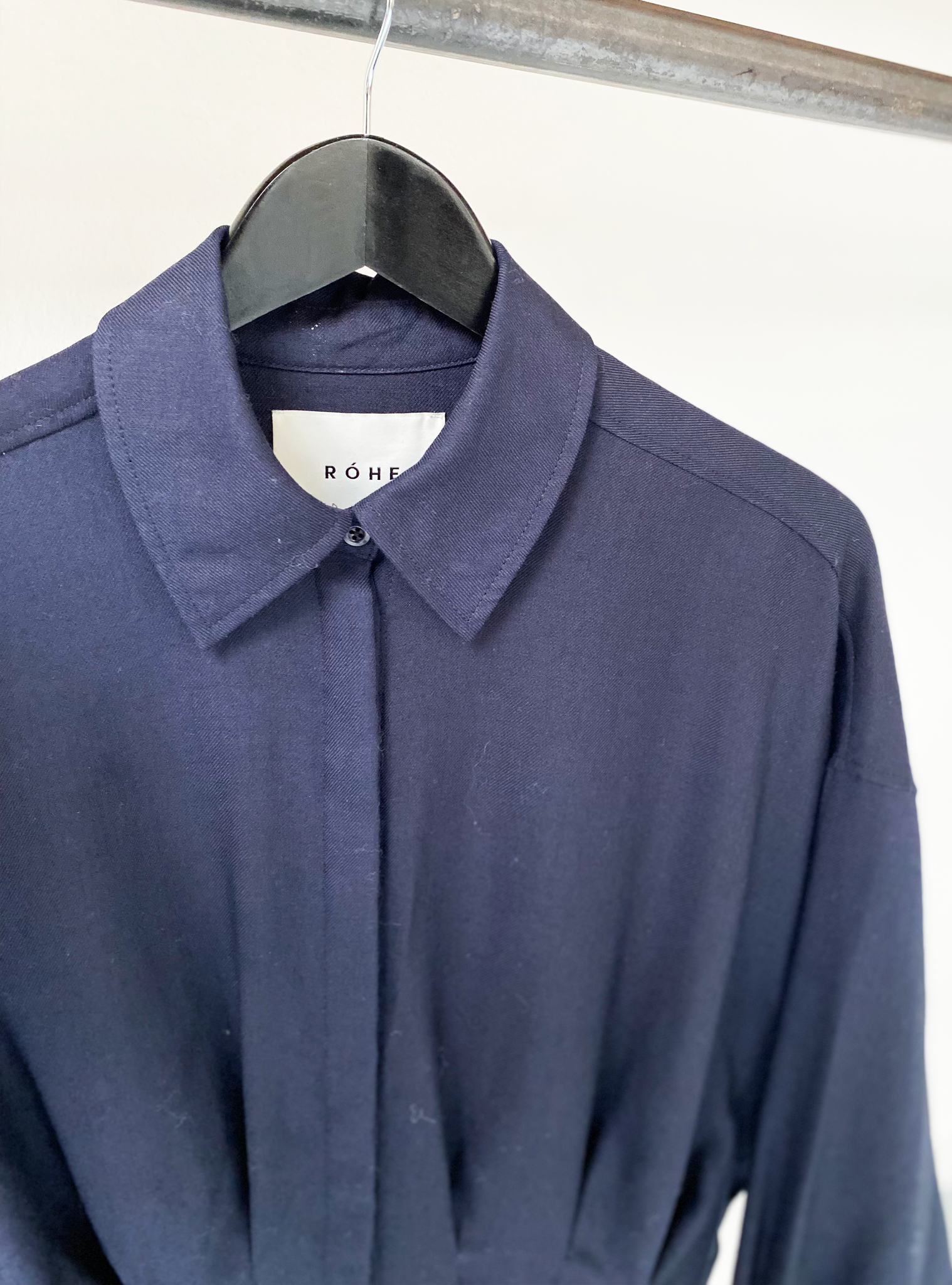 RÓHE sculptural wool blend shirt size 38