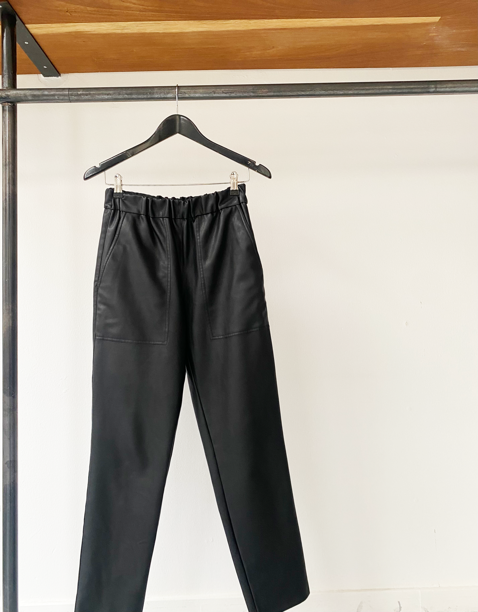 Tibi NewYork black leather trousers size XS