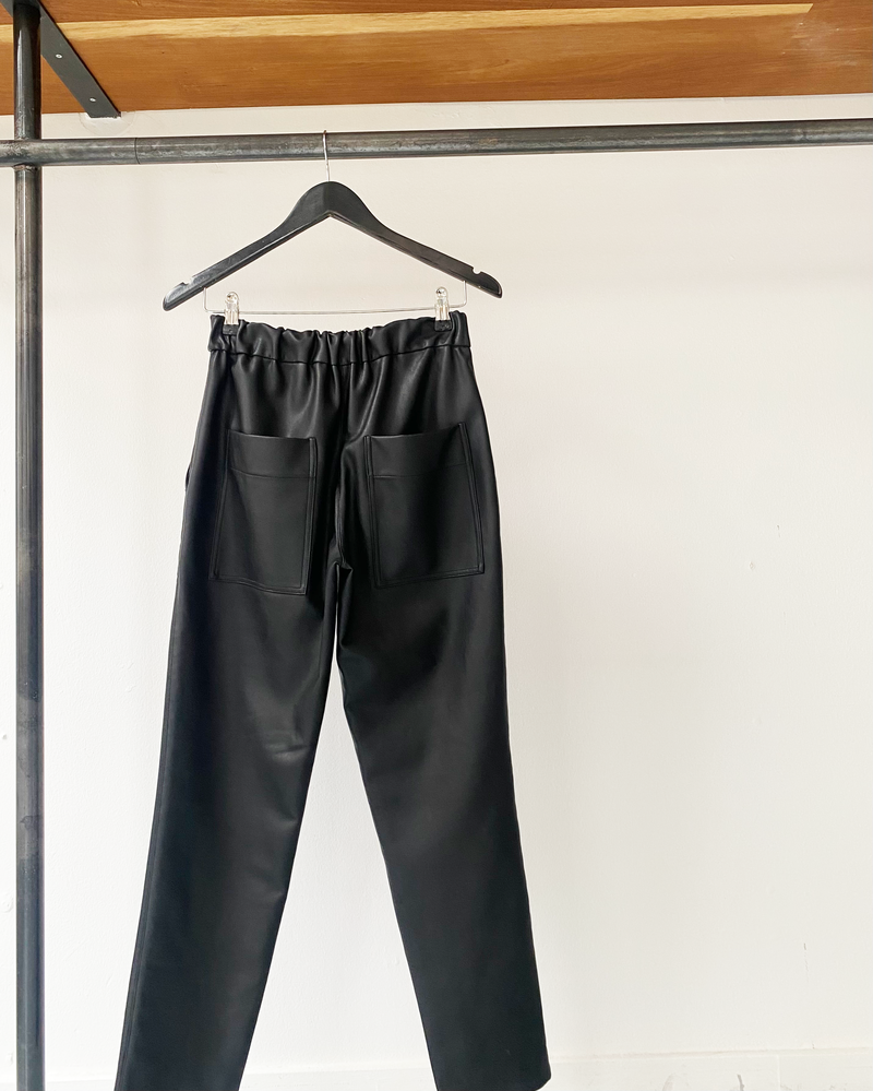 Tibi NewYork black leather trousers size XS