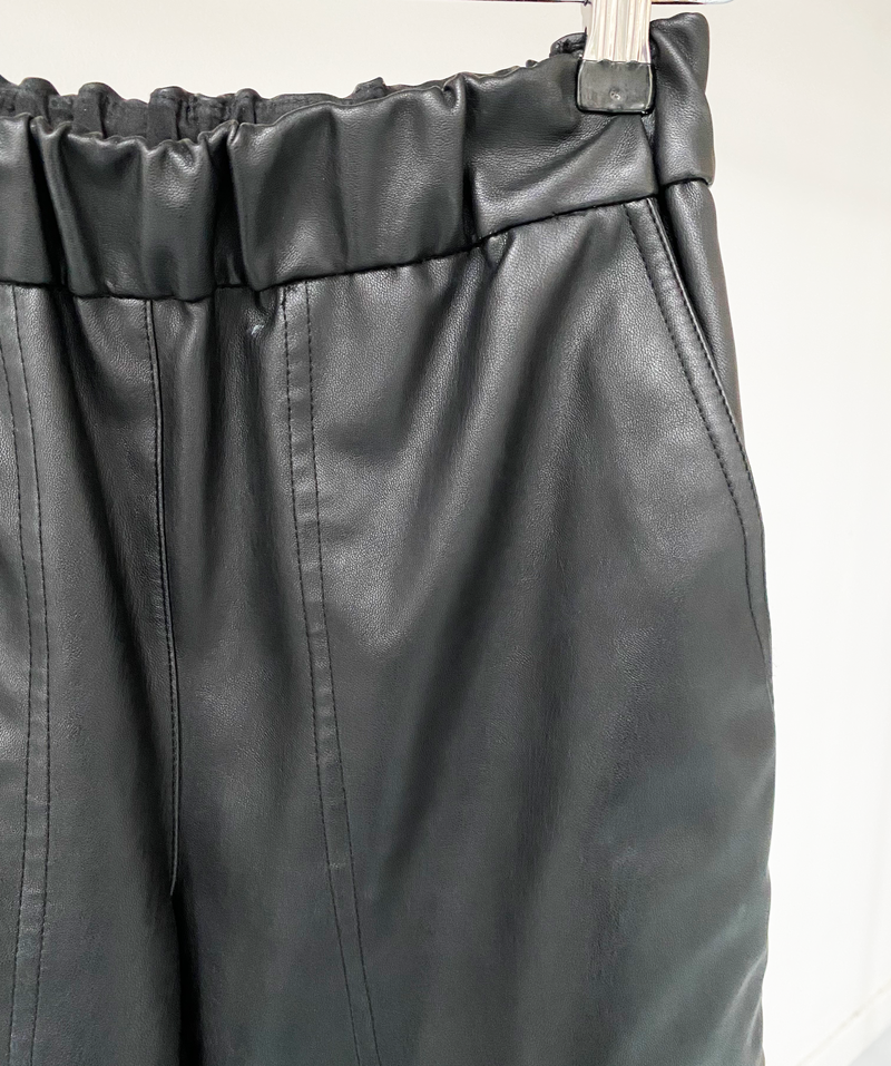 Tibi NewYork black leather trousers size XS