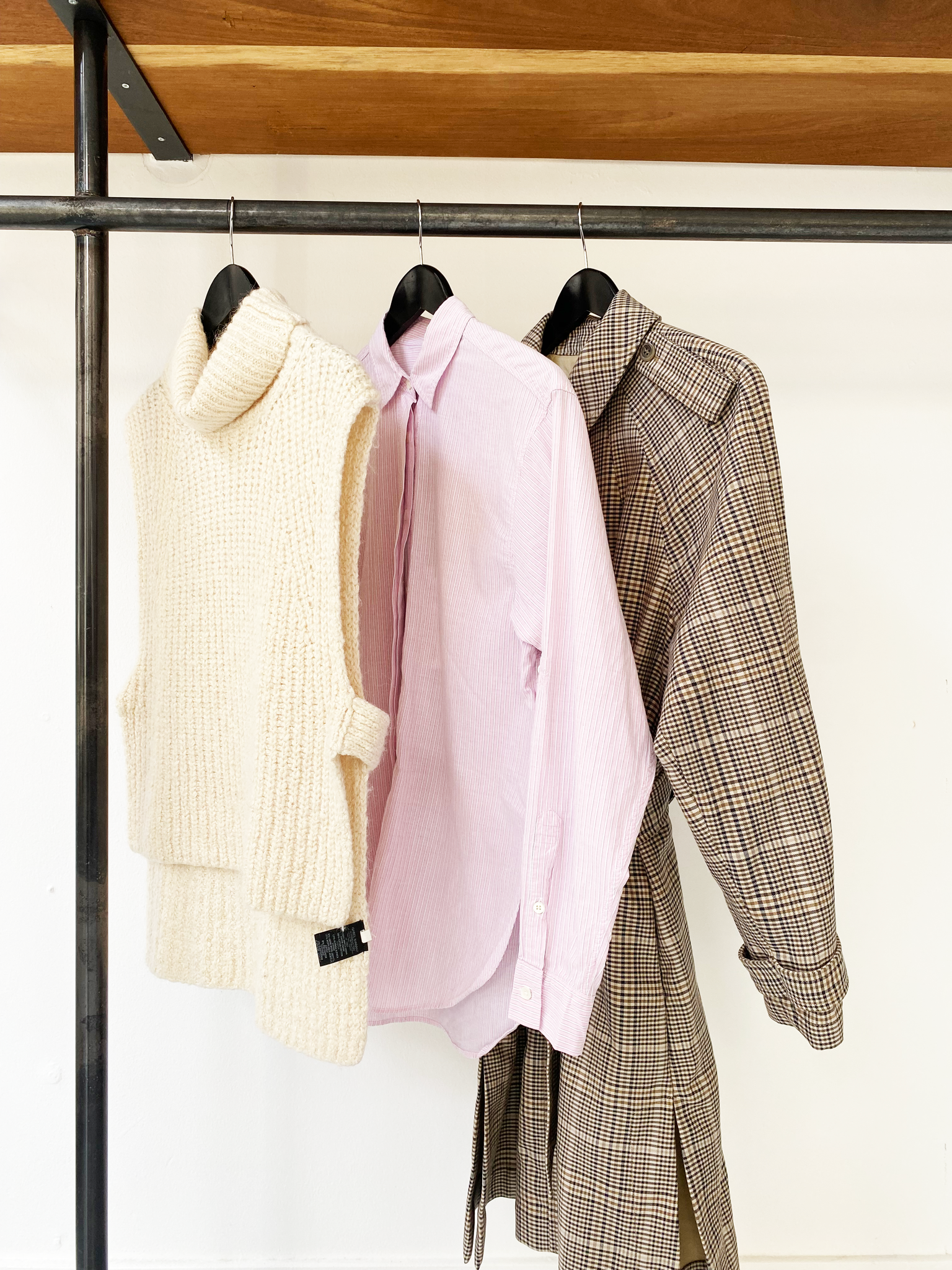 A.P.C. beige tartan check trenchcoat size 36