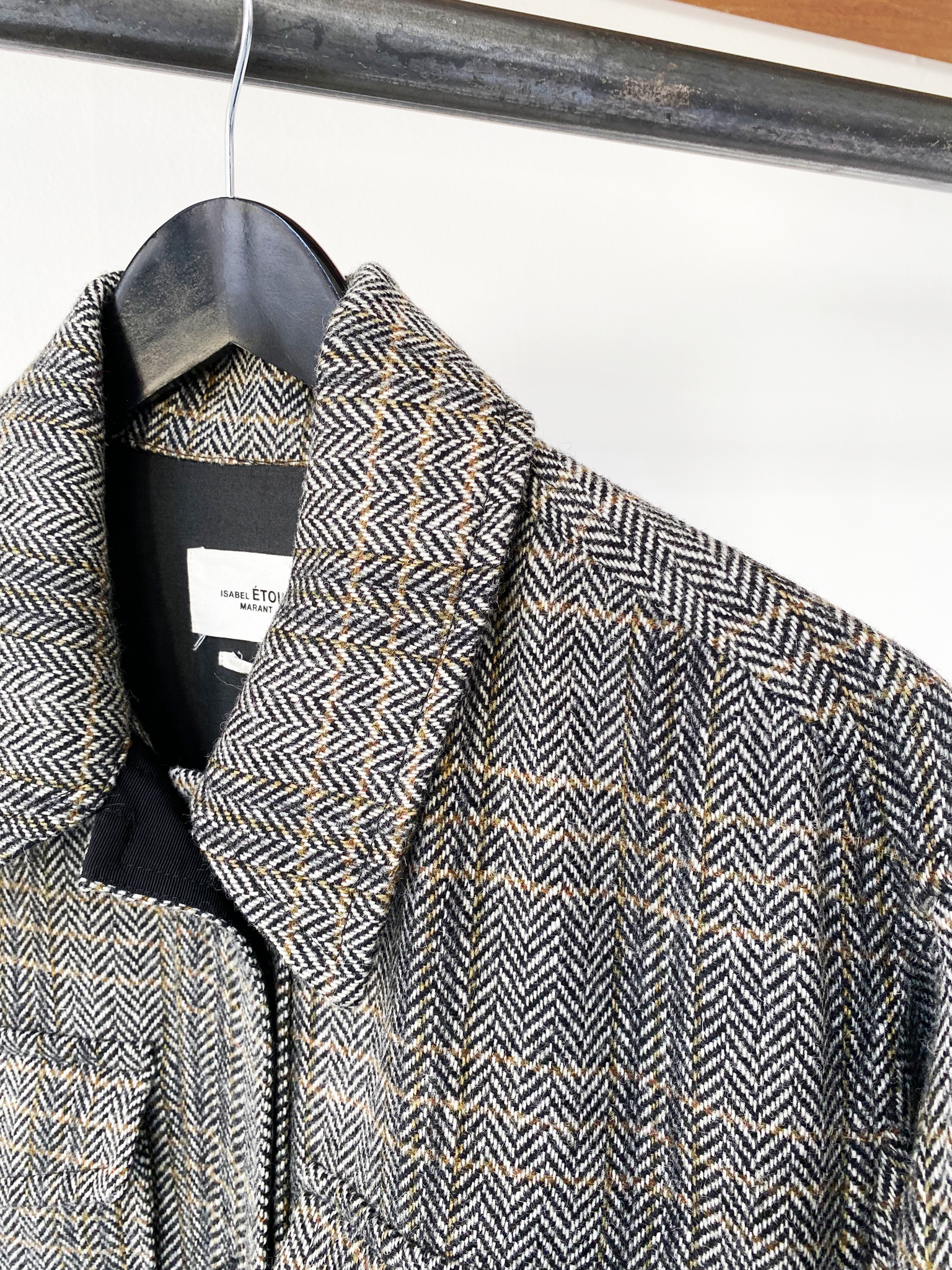 Isabel Marant Étoile wool neutral checked coat size 38