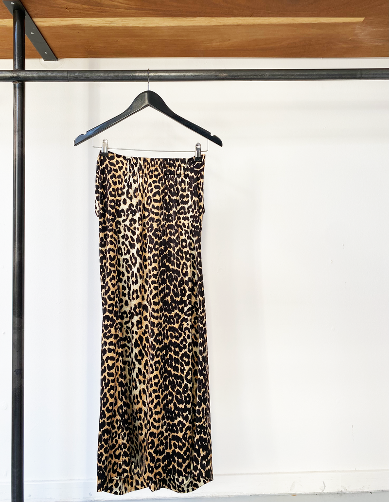 GANNI silk leopard print skirt size 34