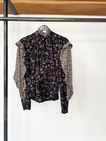 Isabel Marant Étoile black floral pattern shirt size 34