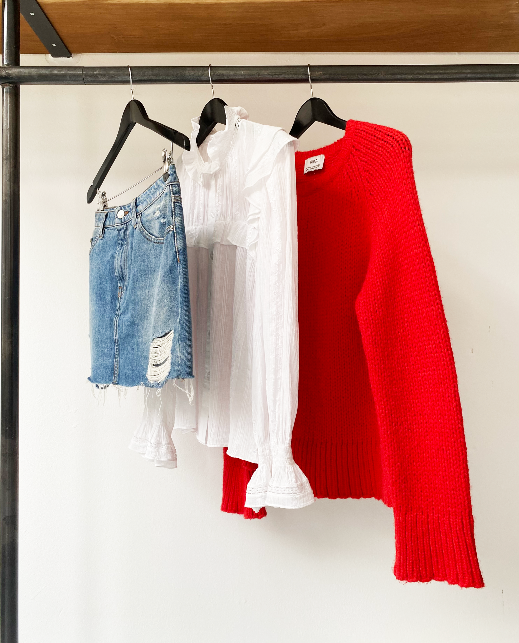 Rika Studios red alpaca knit jumper size XS