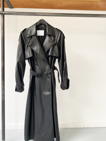 DÉ ROCOCO vegan leather trench coat size S