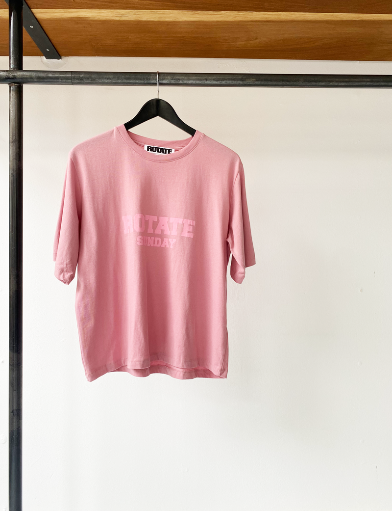 ROTATE Birger Christensen cropped logo tee size M