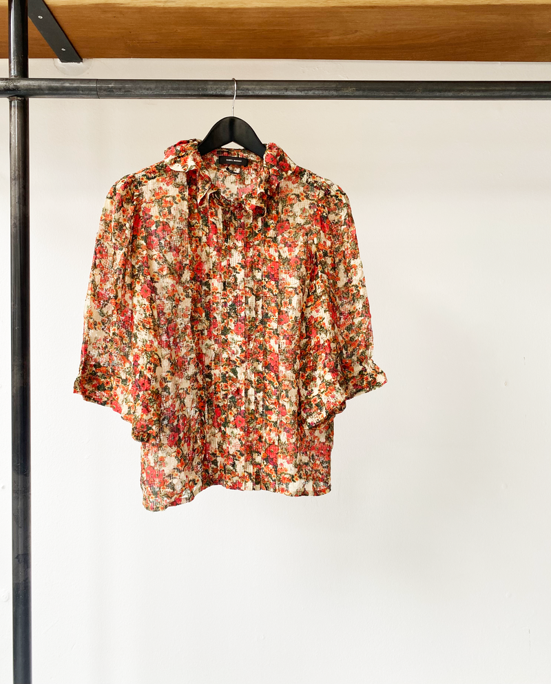 Isabel Marant silk floral pattern top size 40