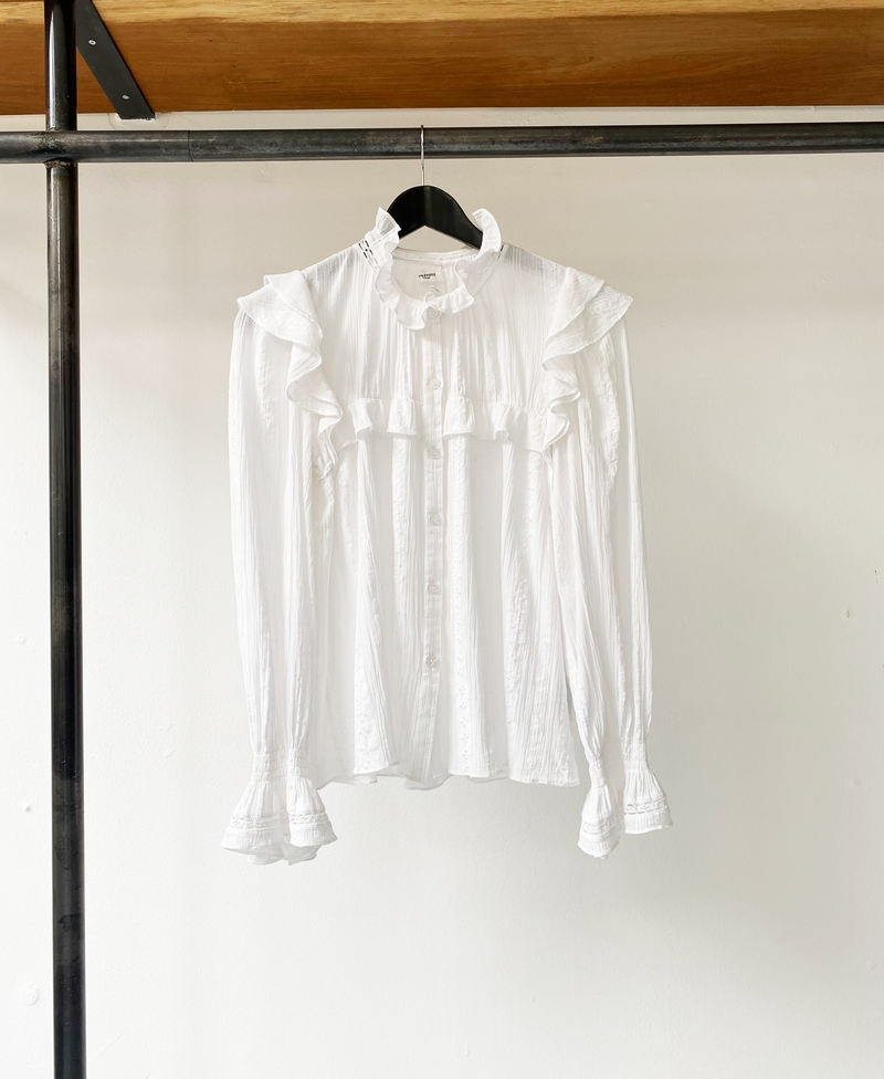 Isabel Marant Étoile white cotton ruffle blouse size 36