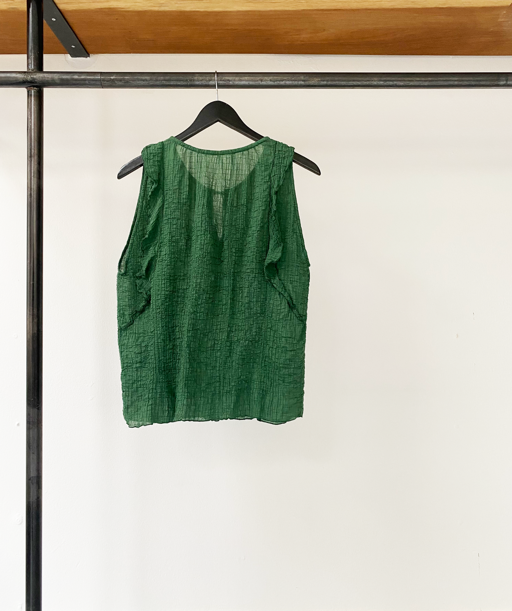 Pomandère green cotton sleeveless top size S