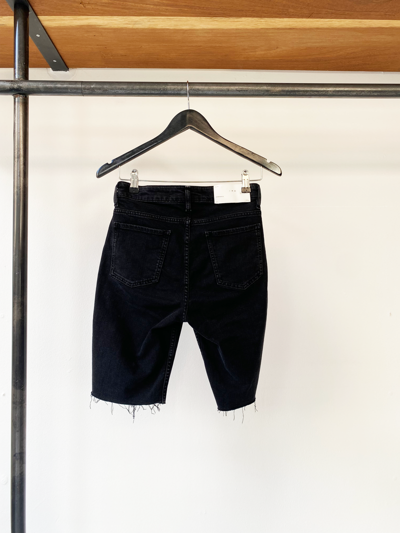 IRO black denim shorts size 27