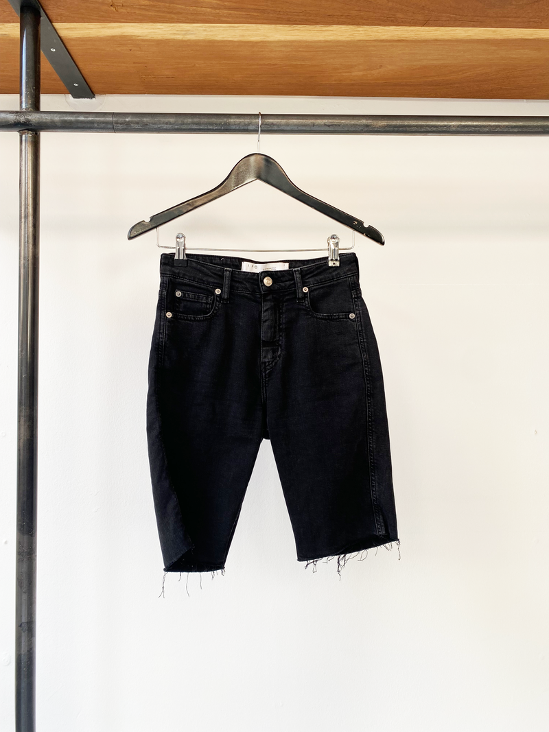 IRO black denim shorts size 27