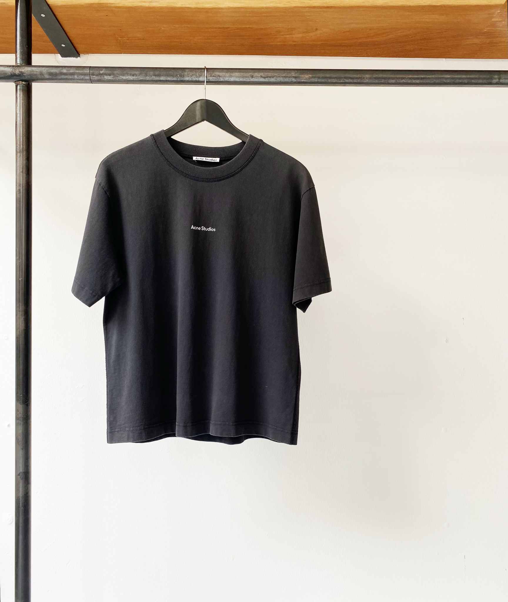 Acne Studios black cotton logo t-shirt size S