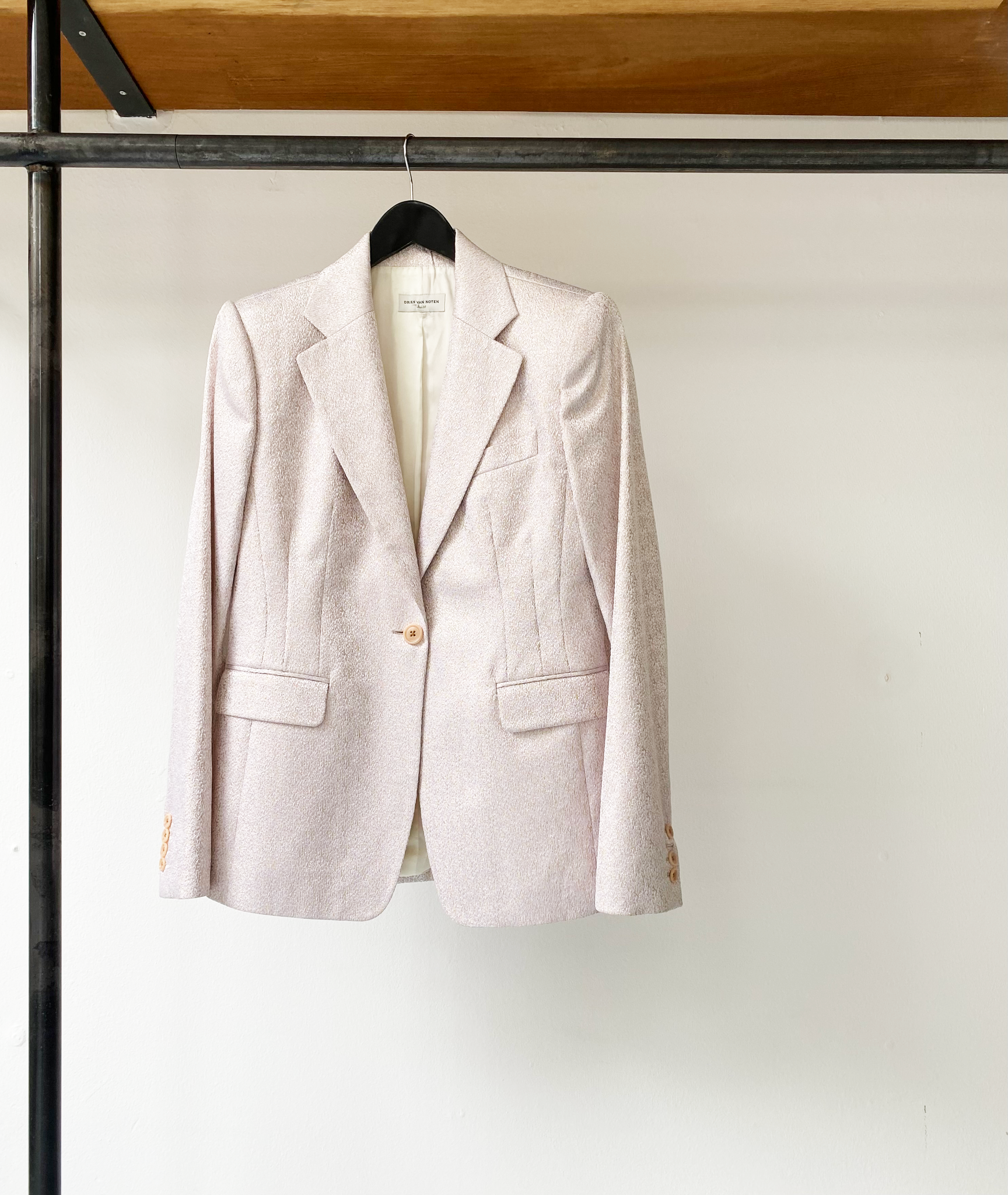Dries van Noten soft pink shiny blazer size 38