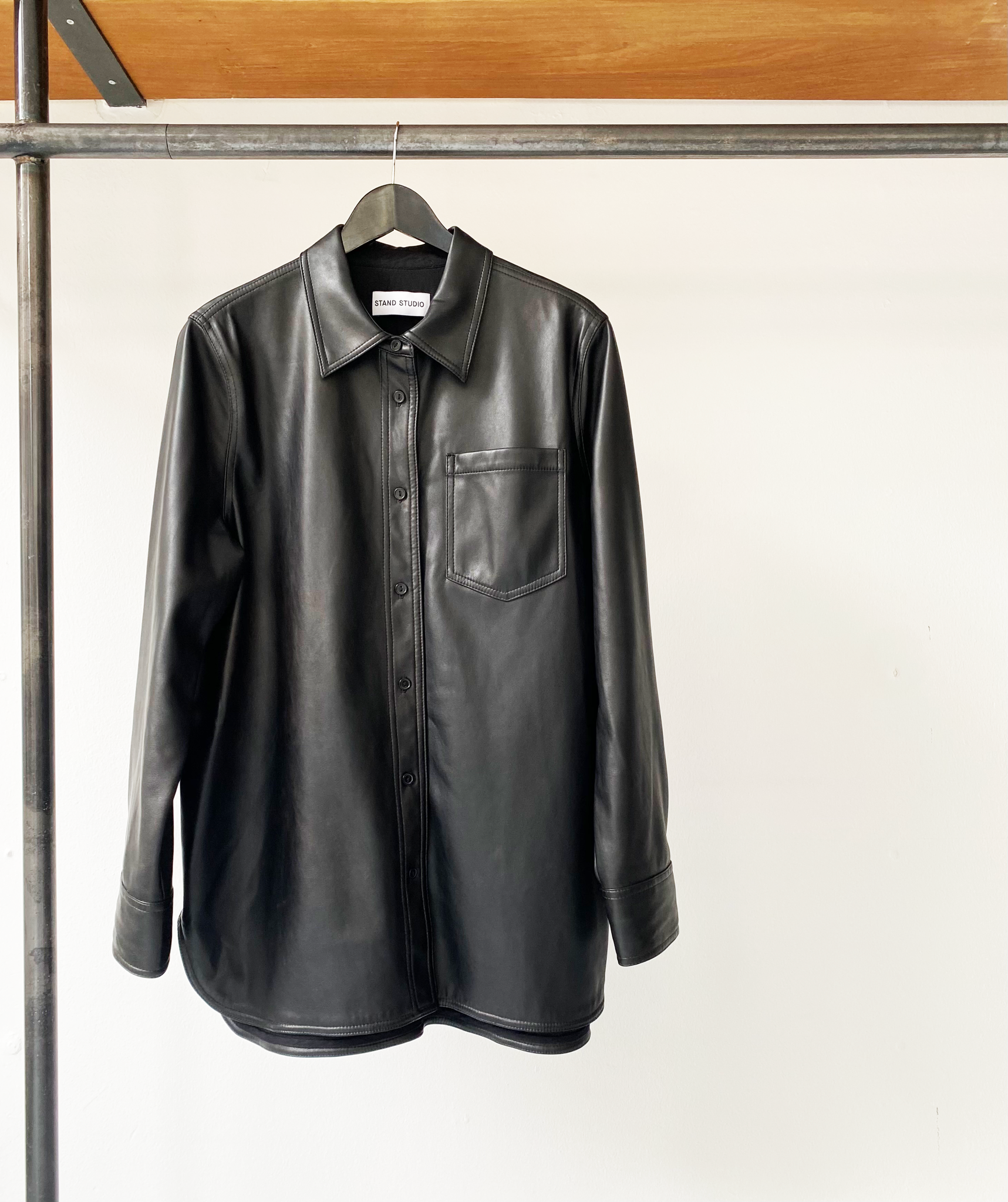 Stand Studio faux leather overshirt size 42
