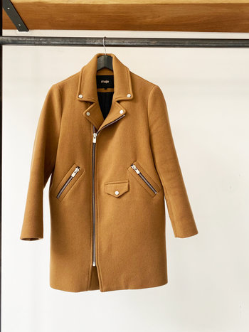 Maje wool camel zipper coat size 38