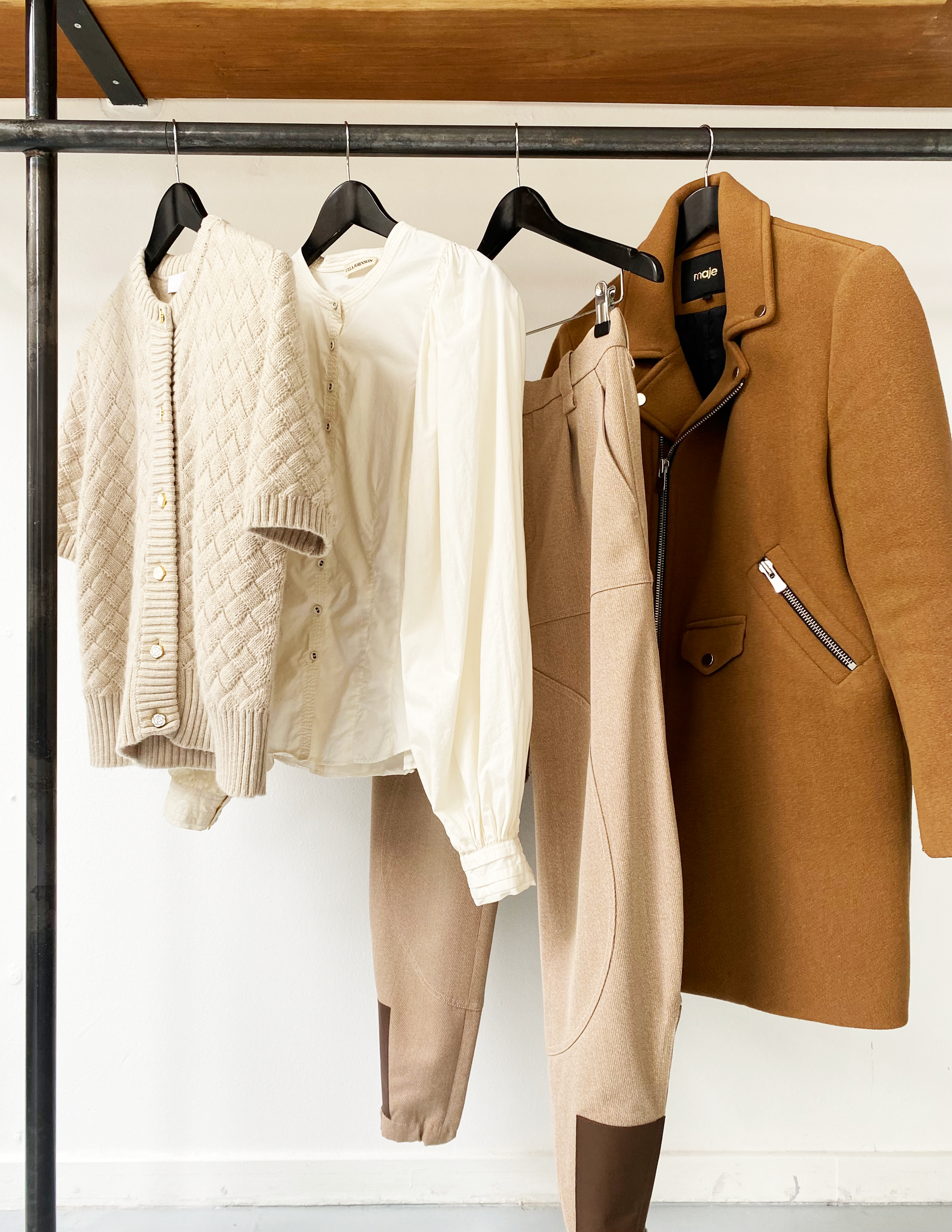 Maje wool camel zipper coat size 38