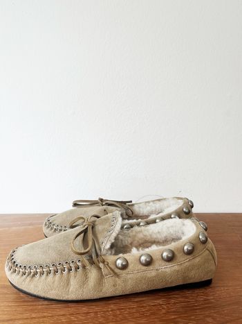 Isabel Marant shearling studded suede moccasins size 40