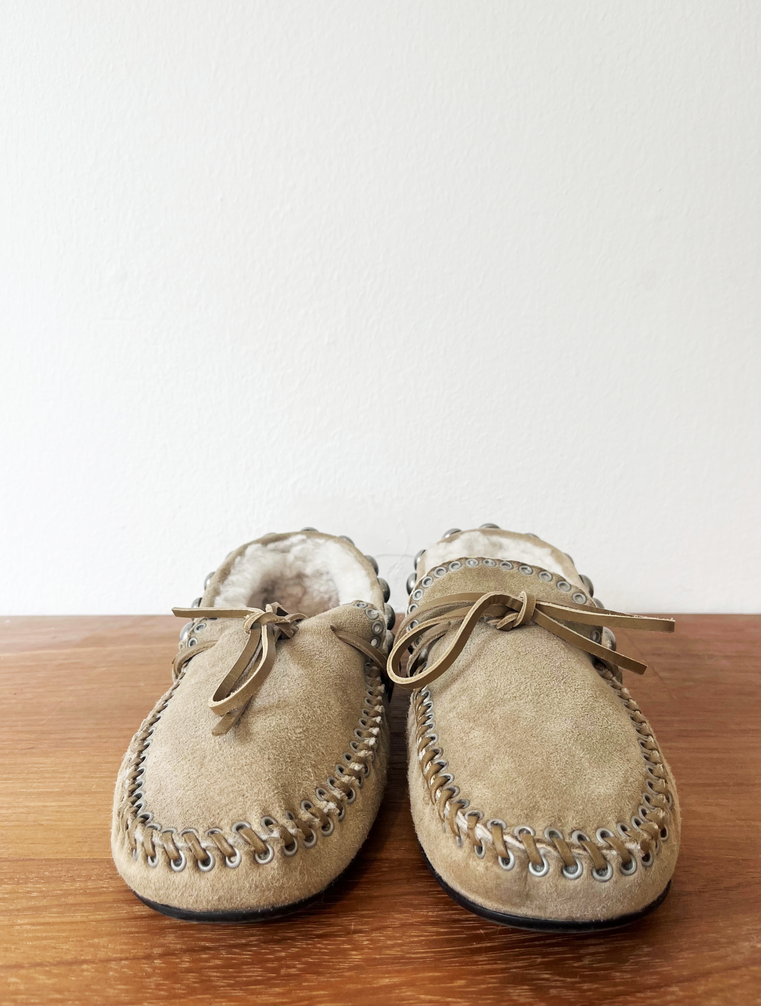 Isabel Marant shearling studded suede moccasins size 40