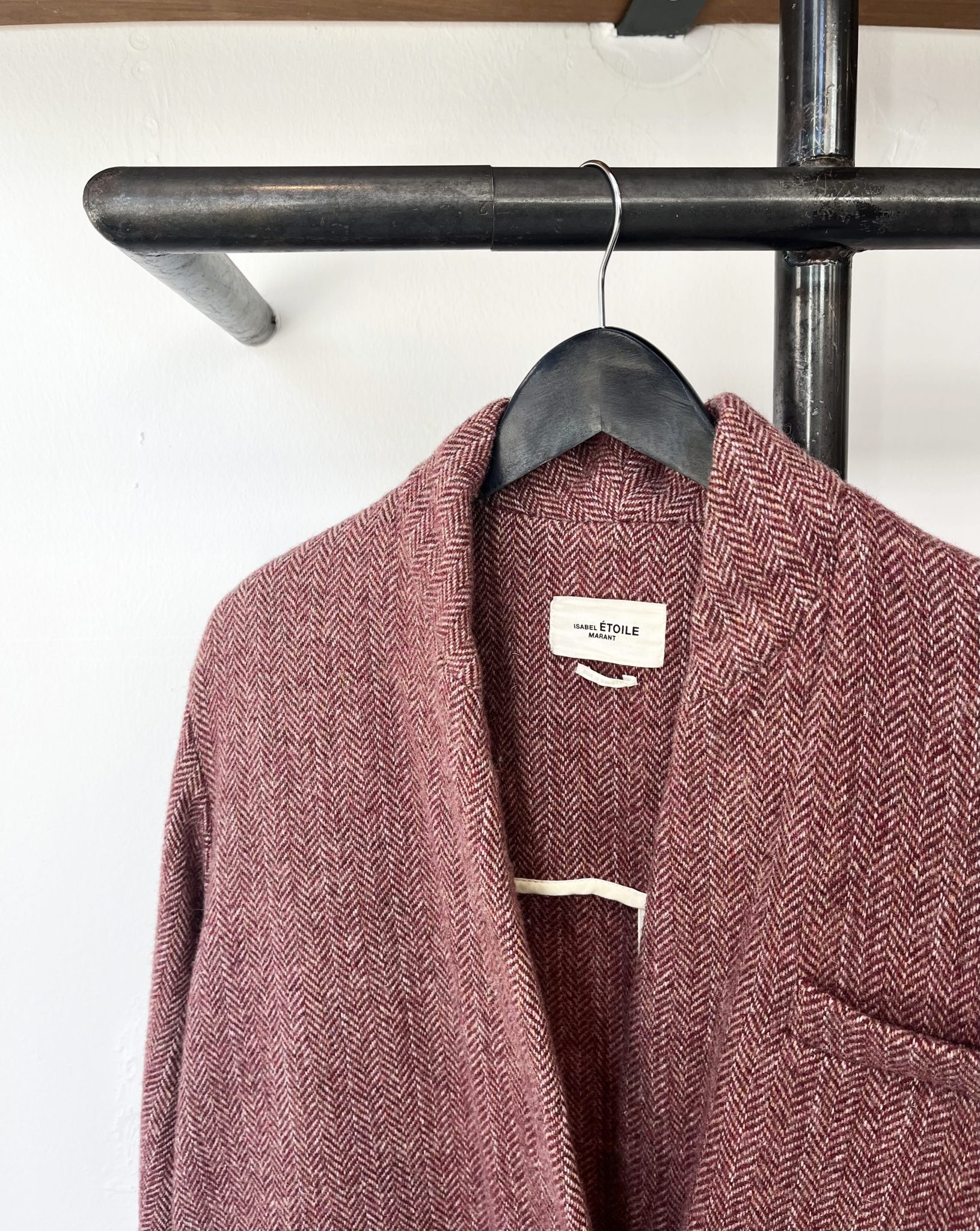 Isabel Marant Étoile pink wool fishbone coat size 36