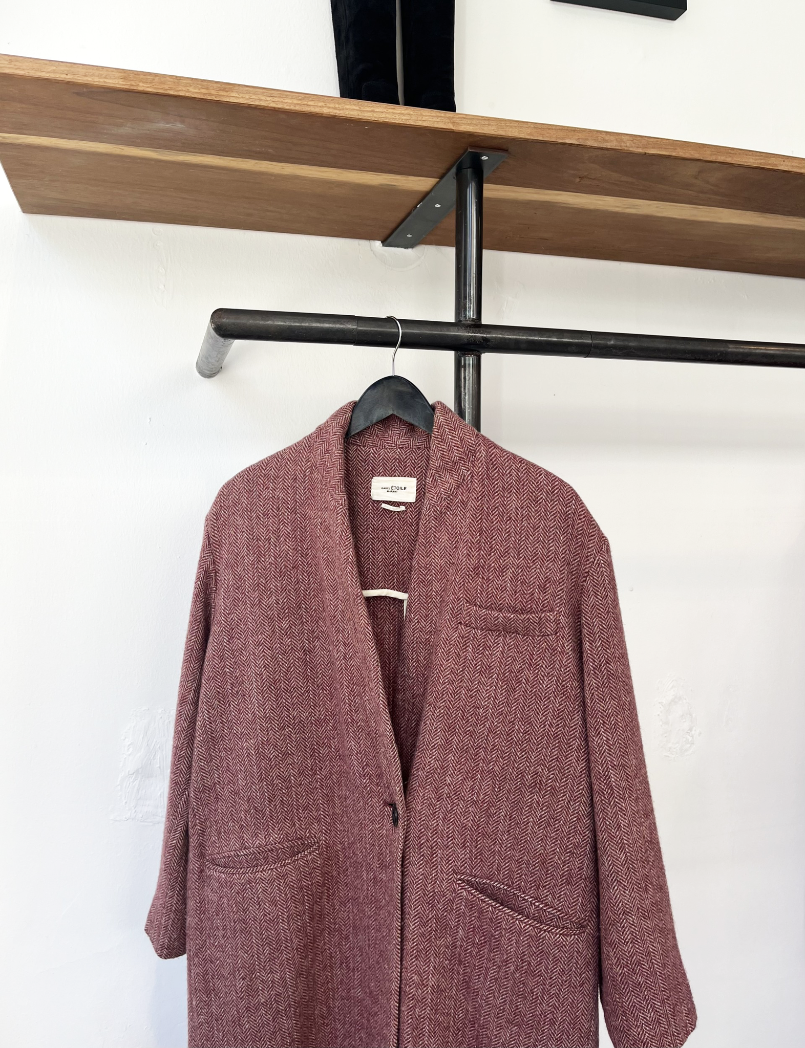 Isabel Marant Étoile pink wool fishbone coat size 36