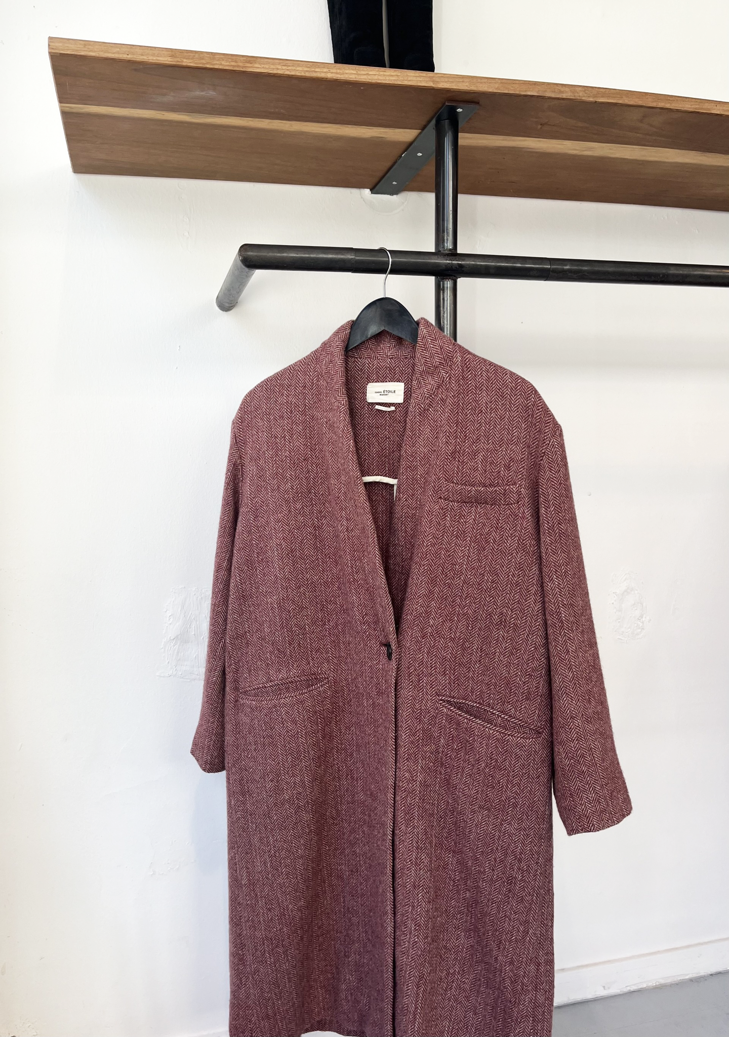 Isabel Marant Étoile pink wool fishbone coat size 36