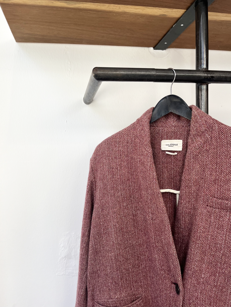 Isabel Marant Étoile pink wool fishbone coat size 36