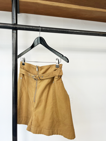 Isabel Marant Étoile cotton-linen camel short size 38