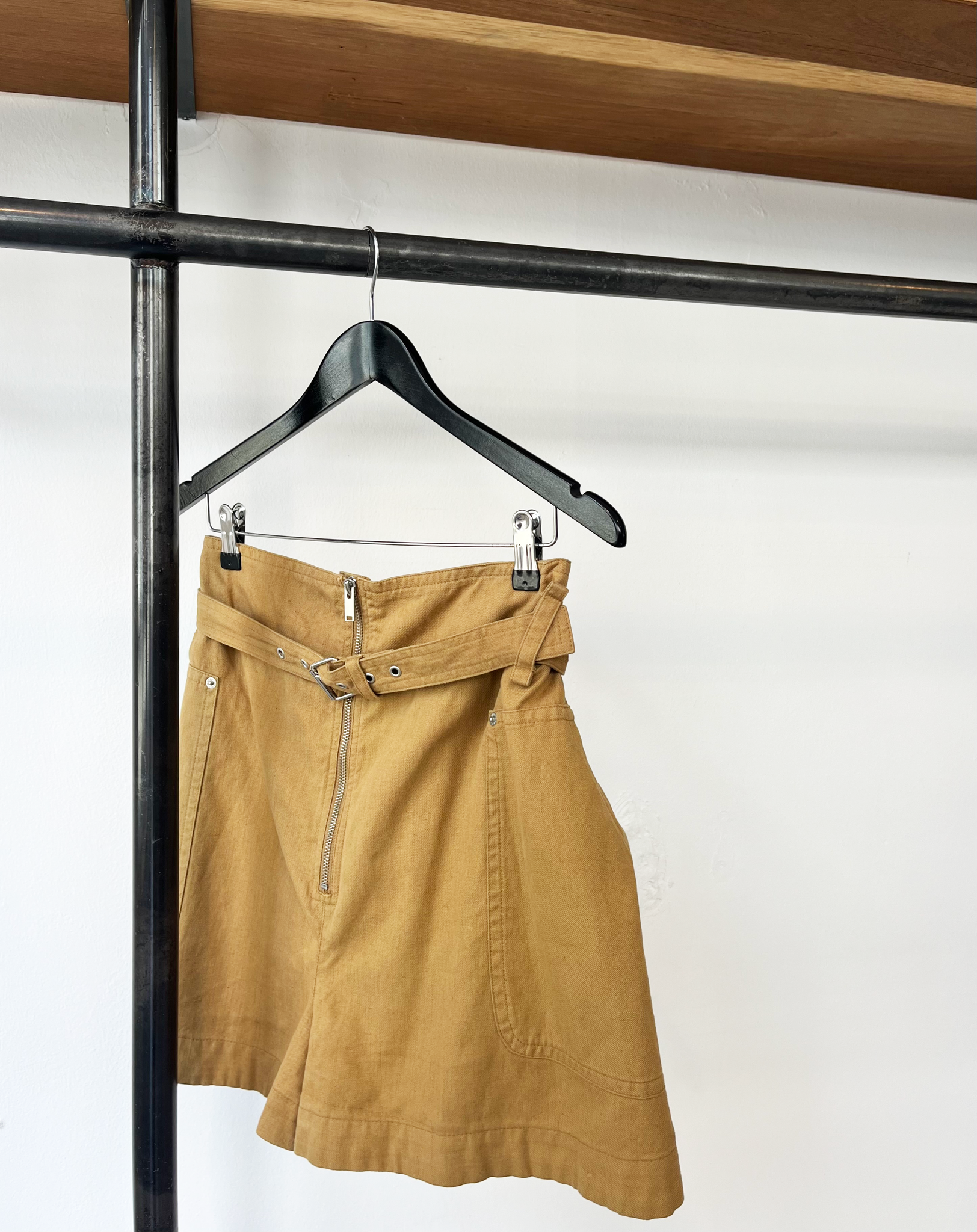 Isabel Marant Étoile cotton-linen camel short size 38