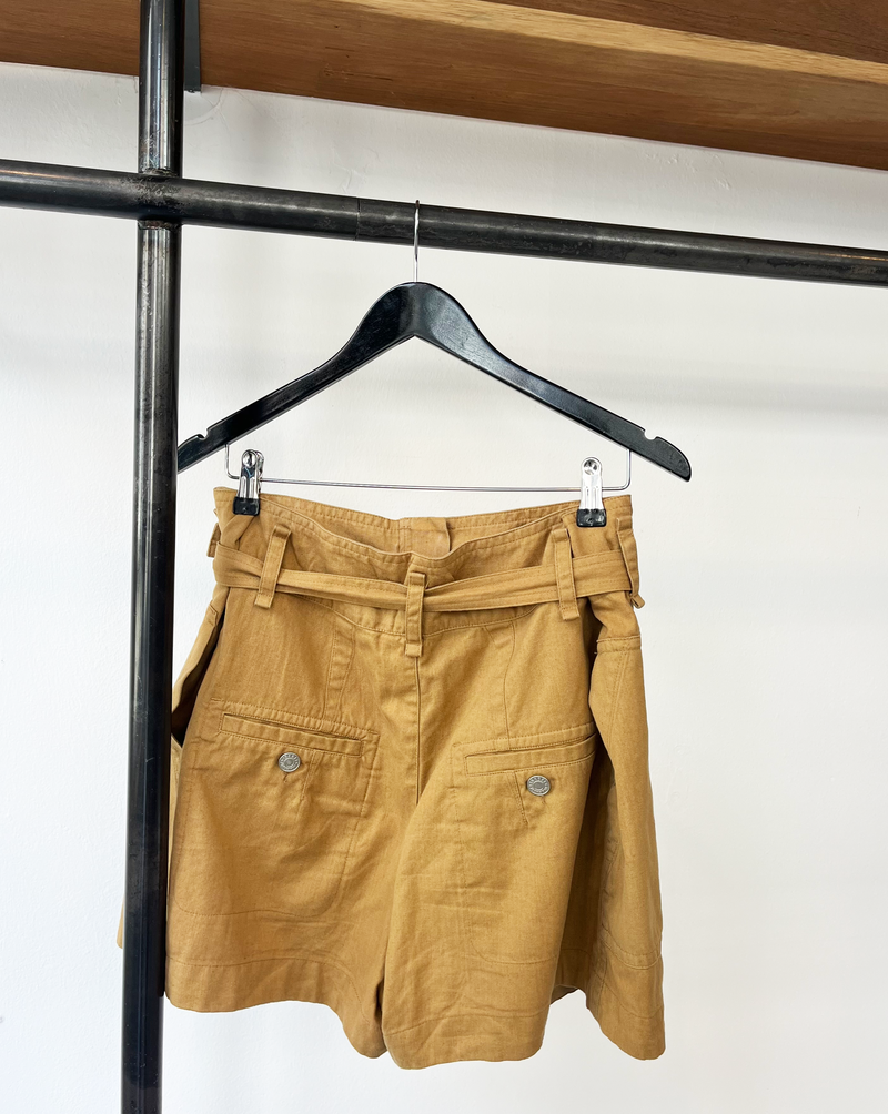 Isabel Marant Étoile cotton-linen camel short size 38